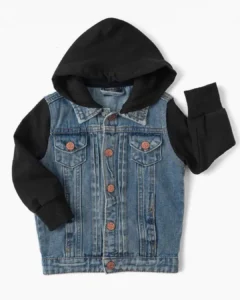Chaqueta vaquera con capucha - Negra