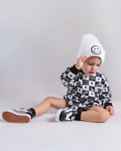 Gorro Smiley para bebés y niños | Negro, blanco o Beige